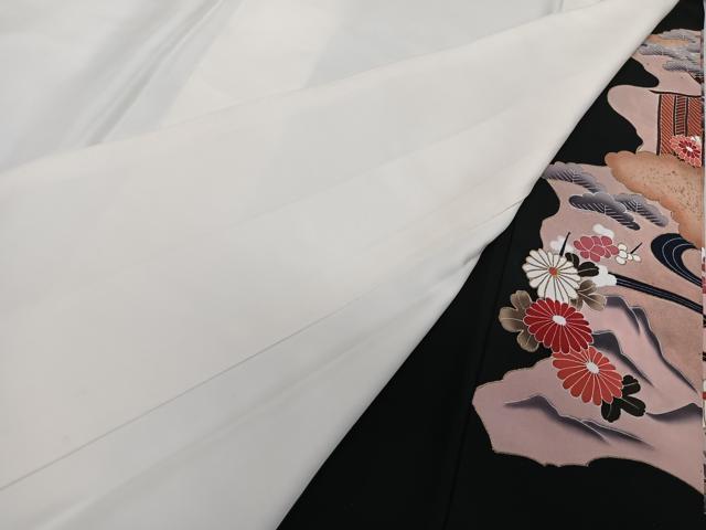 平和屋着物■豪華黒留袖 作家物 御所車女人風景文 松竹梅 金彩 正絹 逸品 CABG6957xi