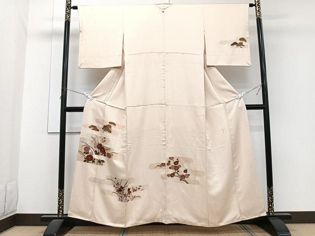 平和屋着物■訪問着 絵霞草花文 金彩 正絹 逸品 CABG6958xi