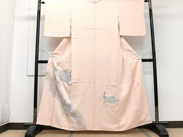 平和屋着物■訪問着 蘇繍 刺繍 更紗花唐草孔雀文 暈し染め 金銀糸 正絹 逸品 CABG6963xi