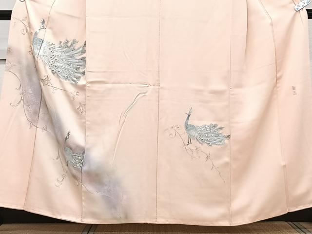 平和屋着物■訪問着 蘇繍 刺繍 更紗花唐草孔雀文 暈し染め 金銀糸 正絹 逸品 CABG6963xi