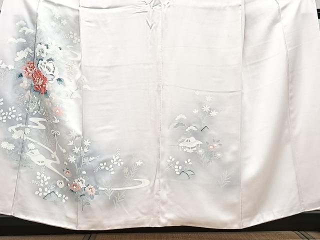 平和屋着物■訪問着 流水花車風景文 暈し染め 正絹 逸品 CABG6964xi