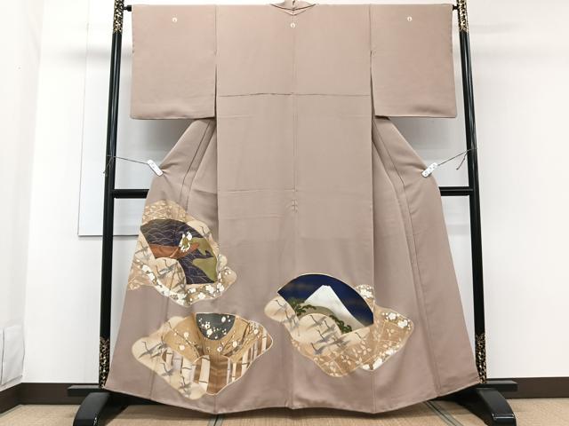 平和屋着物■豪華色留袖 手描き 駒刺繍 人物船鶴文 松竹梅 金彩 正絹 逸品 CABG6989xi