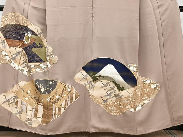 平和屋着物■豪華色留袖 手描き 駒刺繍 人物船鶴文 松竹梅 金彩 正絹 逸品 CABG6989xi
