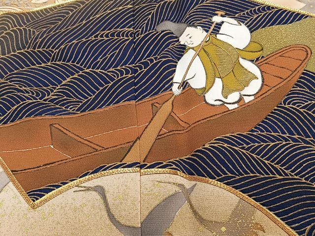 平和屋着物■豪華色留袖 手描き 駒刺繍 人物船鶴文 松竹梅 金彩 正絹 逸品 CABG6989xi