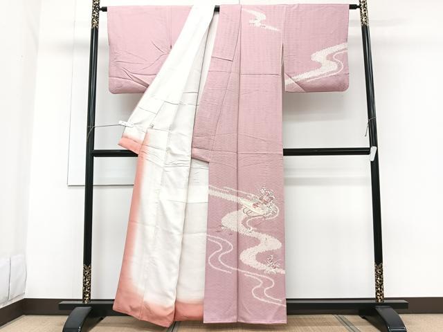 平和屋着物■訪問着 絞り 刺繍 流水花船文 やまと誂製 正絹 逸品 CABG6992xi