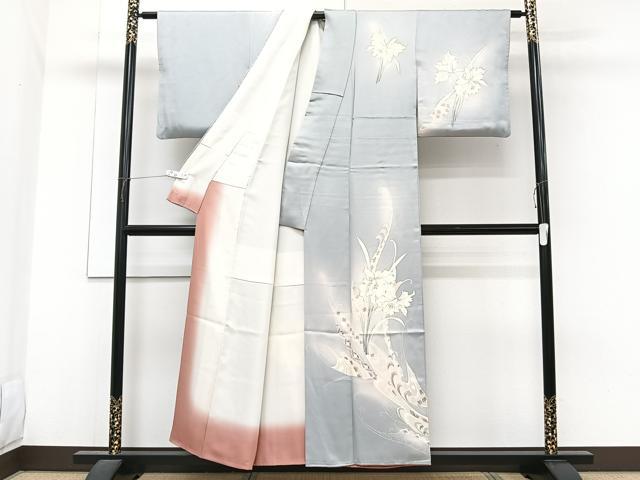 平和屋着物■訪問着 手描き 草花文 暈し染め 正絹 逸品 CABG7001xi