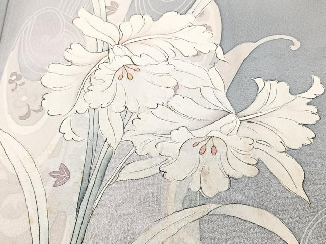 平和屋着物■訪問着 手描き 草花文 暈し染め 正絹 逸品 CABG7001xi