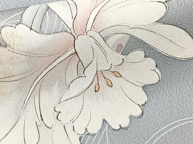 平和屋着物■訪問着 手描き 草花文 暈し染め 正絹 逸品 CABG7001xi