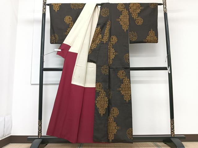 平和屋着物■本場大島紬 割込絣 吉祥文 正絹 逸品 CABG7009xi