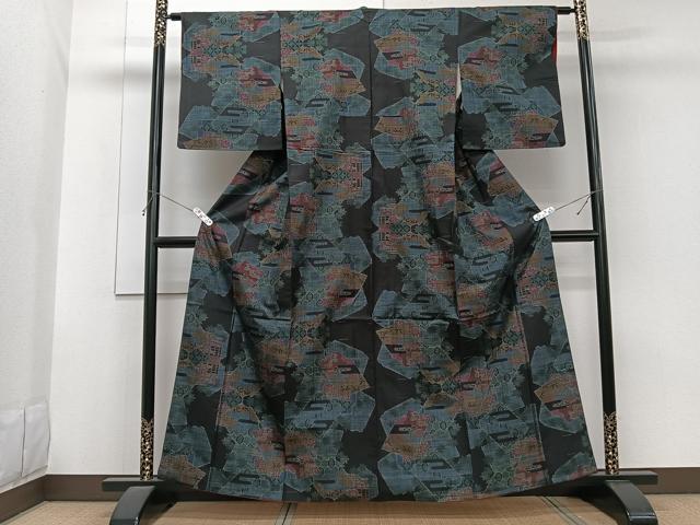 平和屋着物■本場大島紬 色紙重ね花文 高島屋扱い 正絹 逸品 CABG7020xi