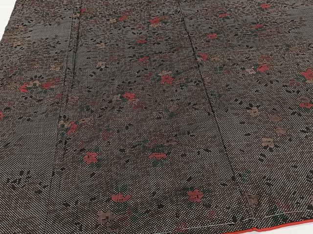 平和屋着物■本場大島紬 7マルキ 草花文 正絹 逸品 未使用 CABG7021xi