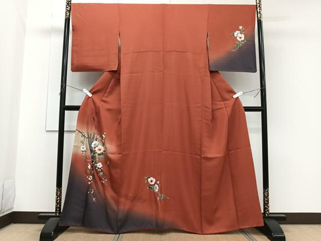 平和屋着物■訪問着 束ね熨斗枝花文 暈し染め 金彩 正絹 逸品 CABG7036xi