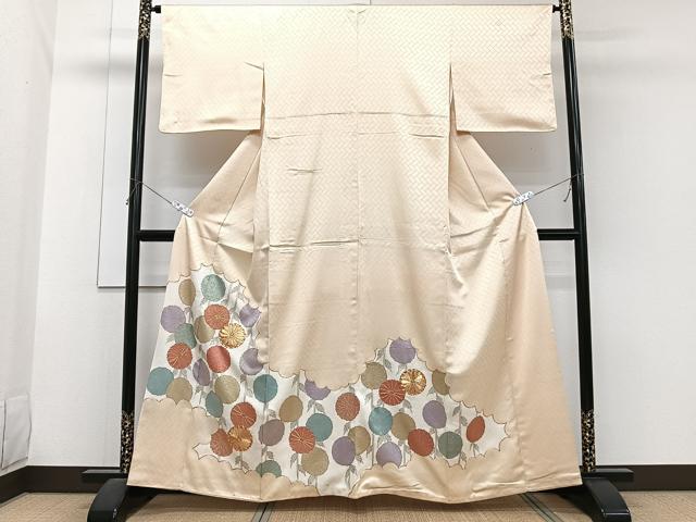 平和屋着物■豪華色留袖 駒刺繍 枝菊文 金彩 正絹 逸品 CABG7038xi