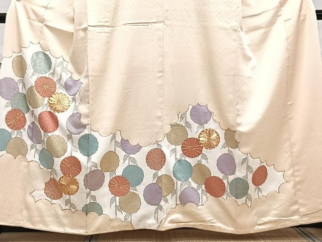 平和屋着物■豪華色留袖 駒刺繍 枝菊文 金彩 正絹 逸品 CABG7038xi