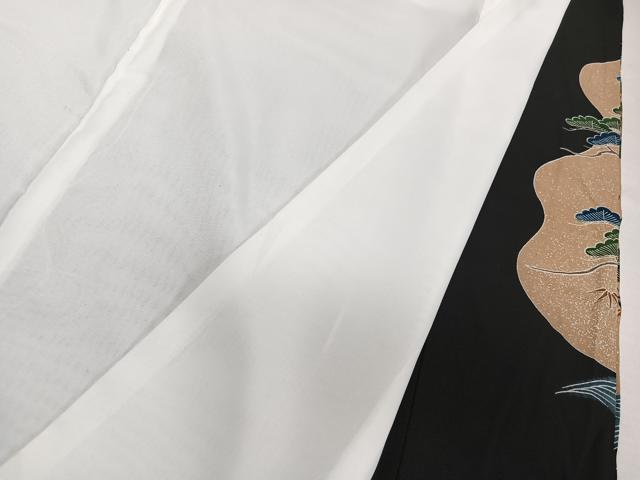 平和屋着物■豪華黒留袖 渡橋鶴文 松竹梅 金彩 正絹 逸品 CABG7041xi
