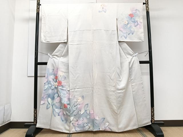 平和屋着物■訪問着 手描き 草花文 暈し染め 西武扱い 正絹 逸品 CABG7074xi