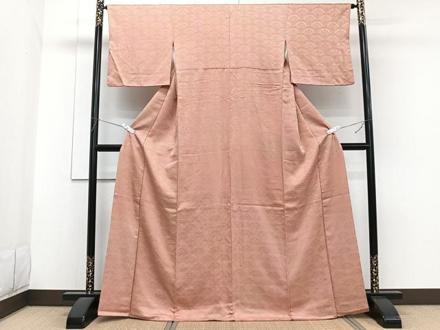 平和屋着物■上質な小紋 青海波花地紋 暈し染め 正絹 逸品 CABG7076xi
