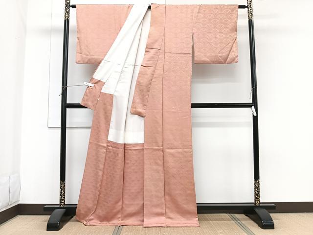 平和屋着物■上質な小紋 青海波花地紋 暈し染め 正絹 逸品 CABG7076xi