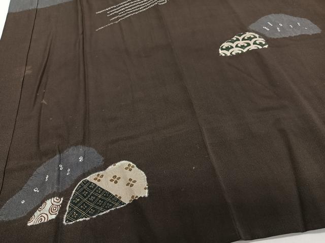 平和屋着物■男性 長襦袢 袷 絞り 人物筏文 金彩 正絹 逸品 CABG7083xi