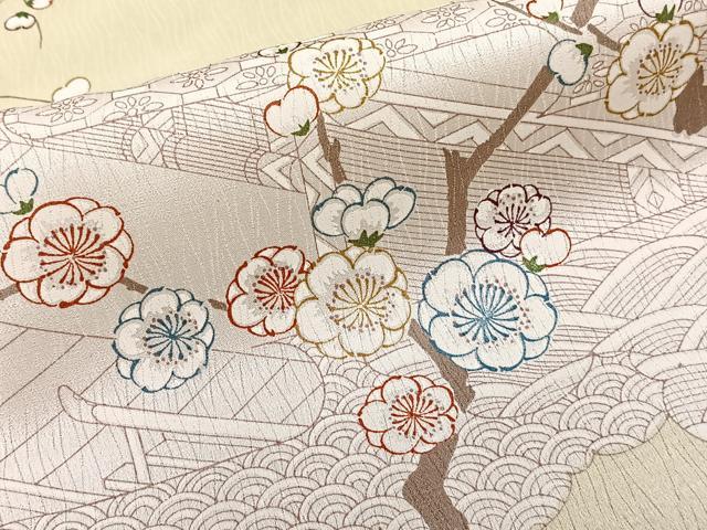 平和屋着物■上質な小紋 枝梅風景文 正絹 逸品 CABG7084xi
