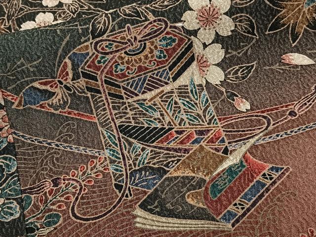 平和屋着物■上質な小紋 屏風 貝桶 冊子花蝶文 やまと誂製 正絹 逸品 CABG7101xi