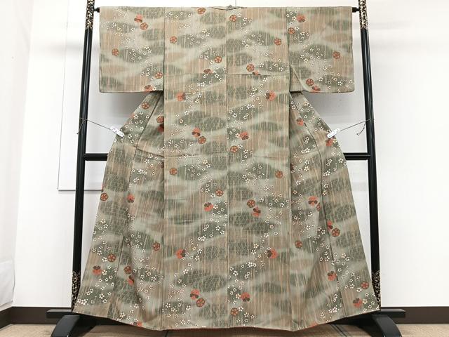 平和屋着物■上質な小紋 流水花文 金彩 正絹 逸品 CABG7109xi