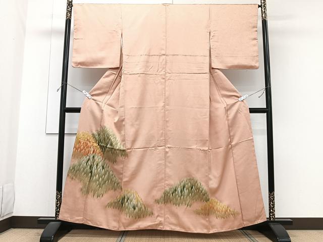 平和屋着物■色留訪問着 駒刺繍 樹林文 金彩 正絹 逸品 CABG7111xi