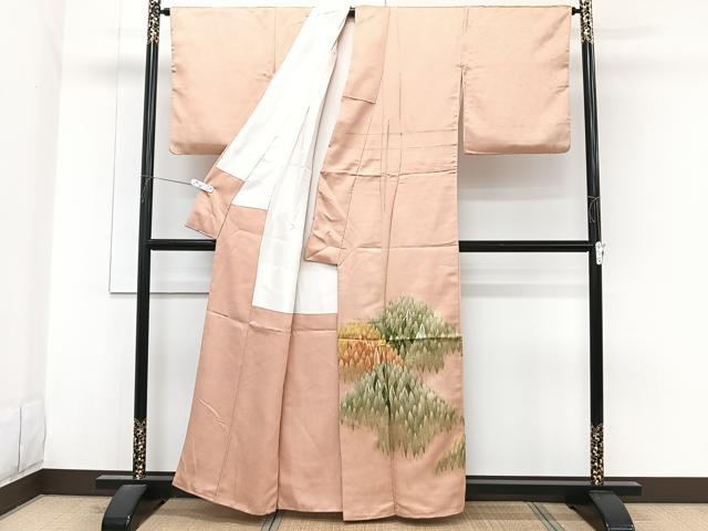 平和屋着物■色留訪問着 駒刺繍 樹林文 金彩 正絹 逸品 CABG7111xi