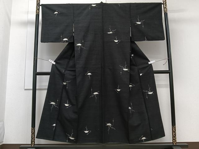 平和屋着物■上質な紬 鶴 正絹 逸品 CABG7116xi