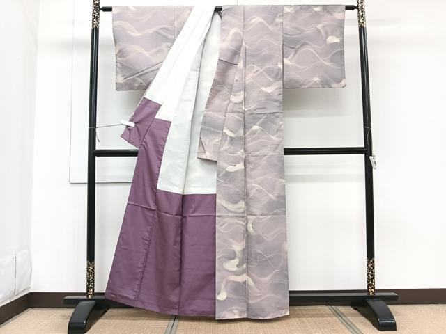 平和屋着物■上質な紬 波文 暈し染め 正絹 逸品 CABG7118xi