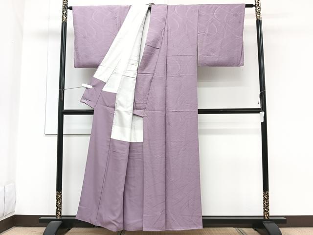 平和屋着物■上質な色無地 菱地紋 浅紫色 高島屋扱い 正絹 逸品 CABG7123xi