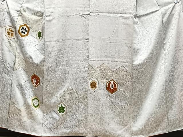 平和屋着物■訪問着 駒刺繍 亀甲花文 金銀彩 正絹 逸品 CABG7125xi