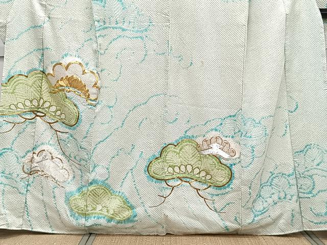 平和屋着物■豪華振袖 駒刺繍 総絞り 松文 銀糸 正絹 逸品 CABG7134xi