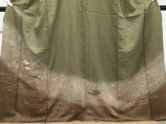 平和屋着物■訪問着 流水風景文 暈し染め 金銀彩 正絹 逸品 CABG7136xi