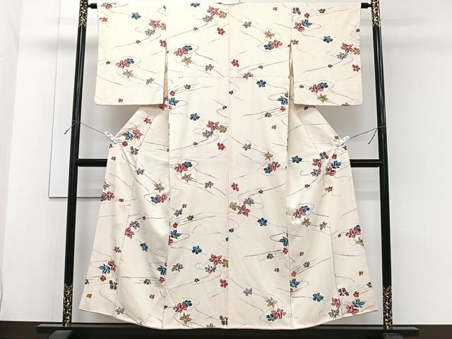 平和屋着物■上質な小紋 流水花文 正絹 逸品 CABG7139xi