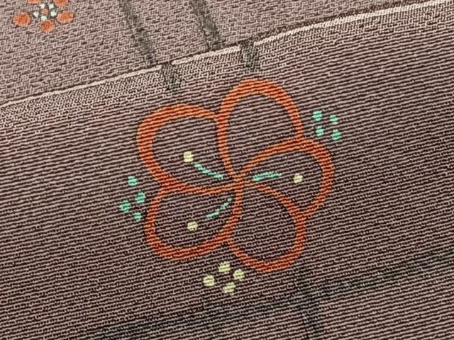 平和屋着物■上質な小紋 格子花文 金彩 正絹 逸品 未使用 CABG7142xi