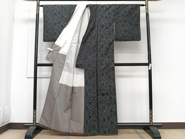 平和屋着物■本場大島紬 花丸文 正絹 逸品 CABG7148xi