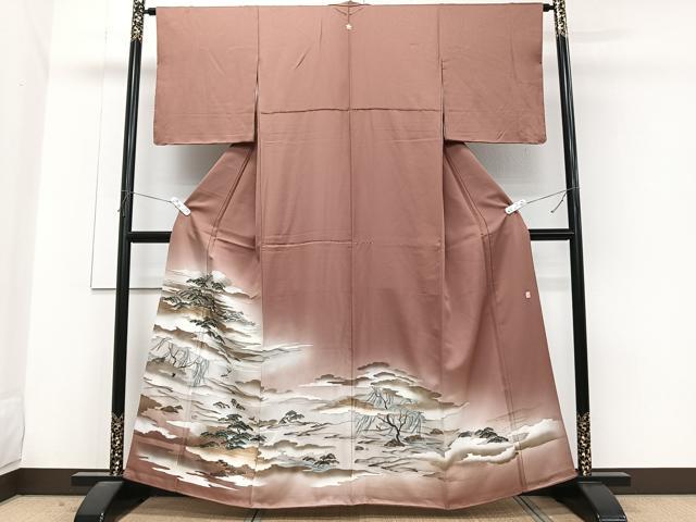 平和屋着物■豪華色留袖 龍谷 雲取り飛鳥風景文 暈し染め 金彩 正絹 逸品 CABG7153xi
