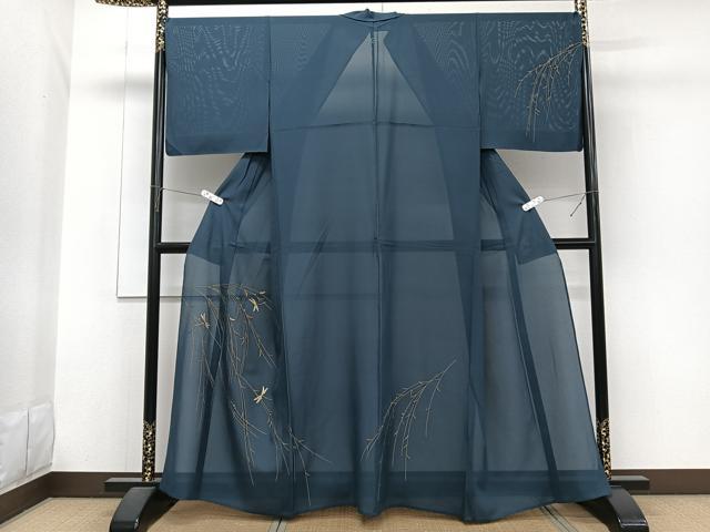 平和屋着物*夏物 訪問着 絽 竹屋町刺繍 枝垂れ蜻蛉 金彩 正絹 逸品 CABG7157xi