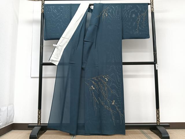 平和屋着物*夏物 訪問着 絽 竹屋町刺繍 枝垂れ蜻蛉 金彩 正絹 逸品 CABG7157xi