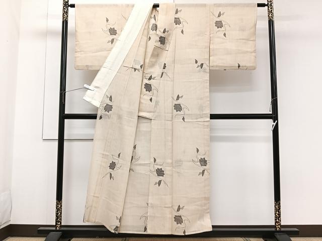 平和屋着物*夏物 紗紬 草花文 正絹 逸品 CABG7165xi