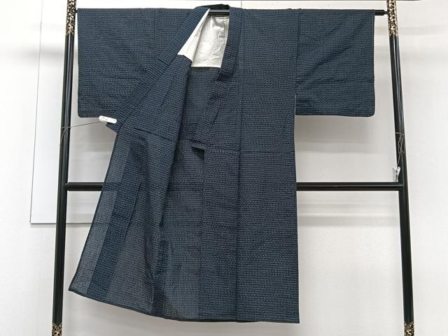 平和屋着物∴夏物 男性 浴衣 紬 格子文 綿 逸品 CABG7191xi