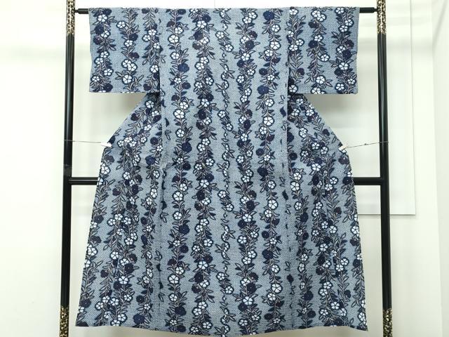 平和屋着物∴夏物 浴衣 枝垂れ花文 綿 逸品 CABG7204rv