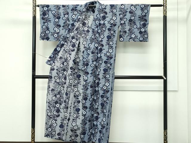 平和屋着物∴夏物 浴衣 枝垂れ花文 綿 逸品 CABG7204rv
