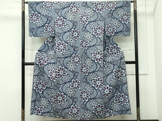 平和屋着物∴夏物 浴衣 流水菊文 綿 逸品 CABG7208rv