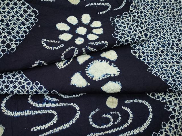 平和屋着物∴夏物 浴衣 有松鳴海絞り 流水草花文 綿 逸品 CABG7215rv