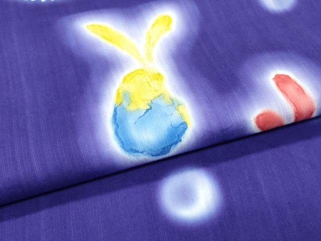 平和屋着物∴夏物 浴衣 月兎 綿 逸品 CABG7217rv