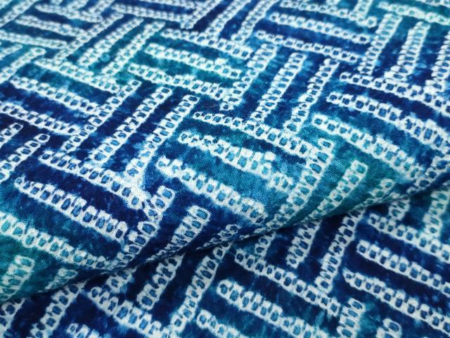 平和屋着物∴夏物 浴衣 有松鳴海絞り 網代文様 綿 逸品 CABG7220rv