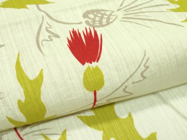 平和屋着物∴夏物 浴衣 草花文 綿 逸品 CABG7233rv
