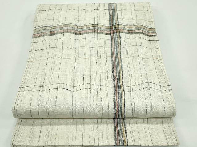 平和屋着物▽太鼓柄袋帯 スリーシーズン 春夏秋 すくい織 十字文様 正絹 逸品 CABG7242rv